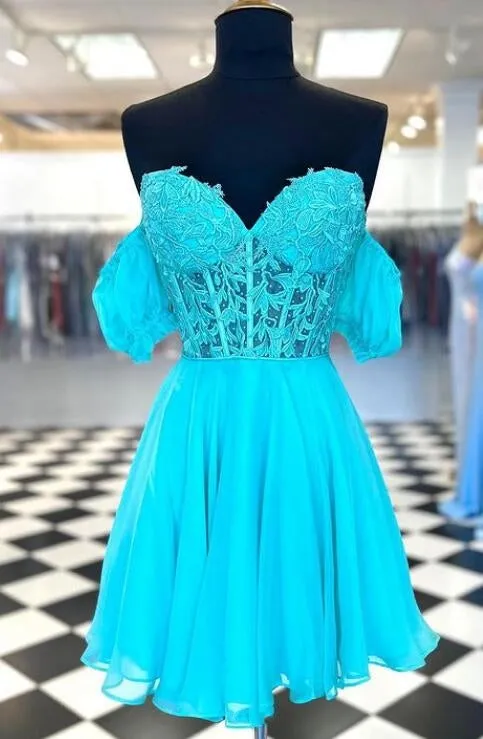 2023 Chiffon/Lace Homecoming Dresses PC1128