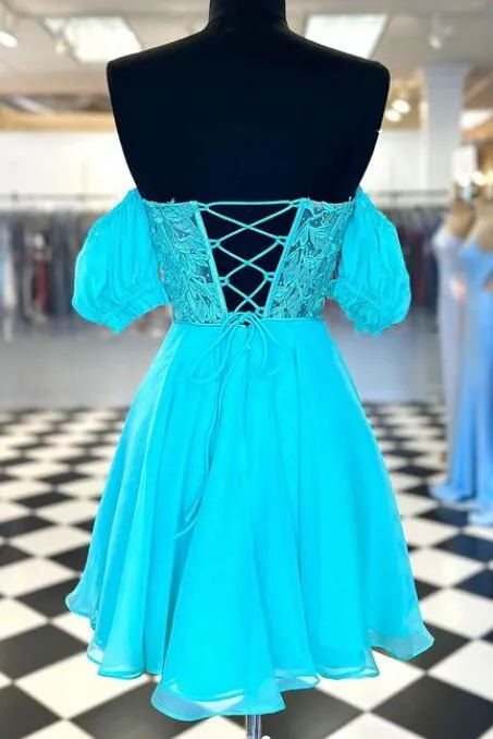 2023 Chiffon/Lace Homecoming Dresses PC1128