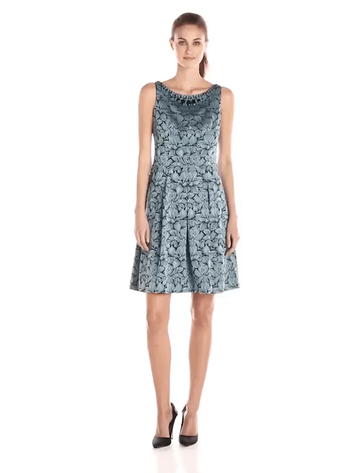 Adrianna Papell - Floral Print Jacquard Short Dress 15252820