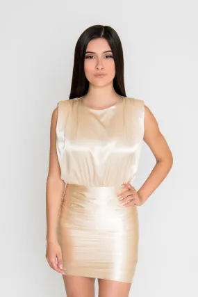 Alivia Satin Dress - Champagne