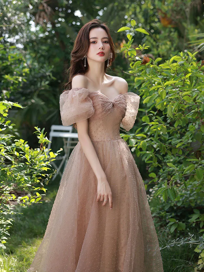 Bean Pink Powder Short Prom Dress, Cute Tulle Homecoming Dress