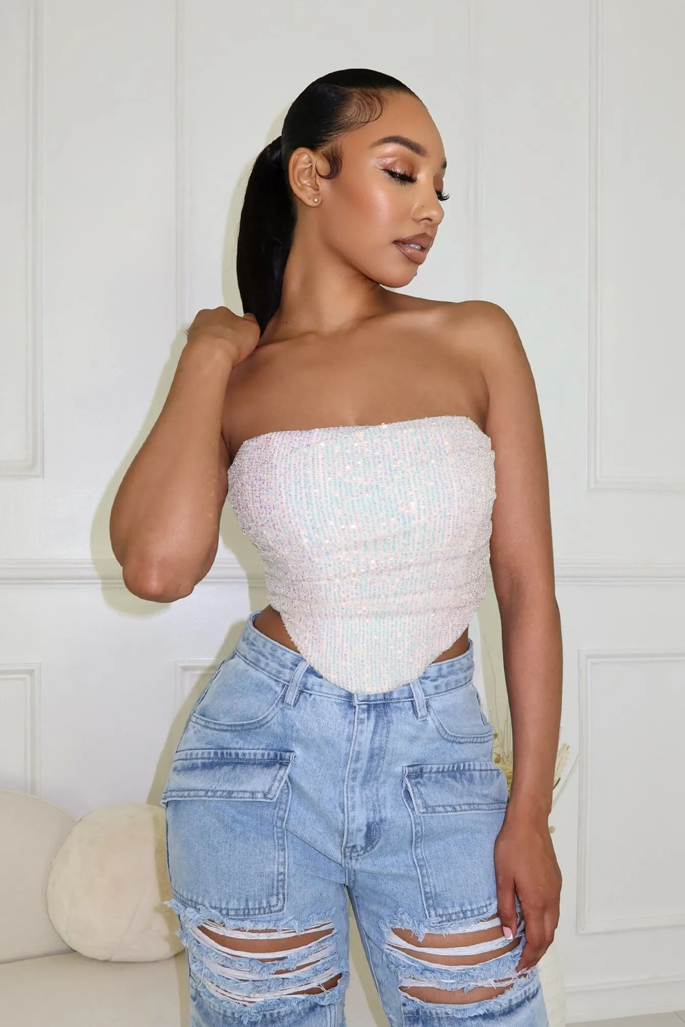 Big Spender Sequin Corset Top