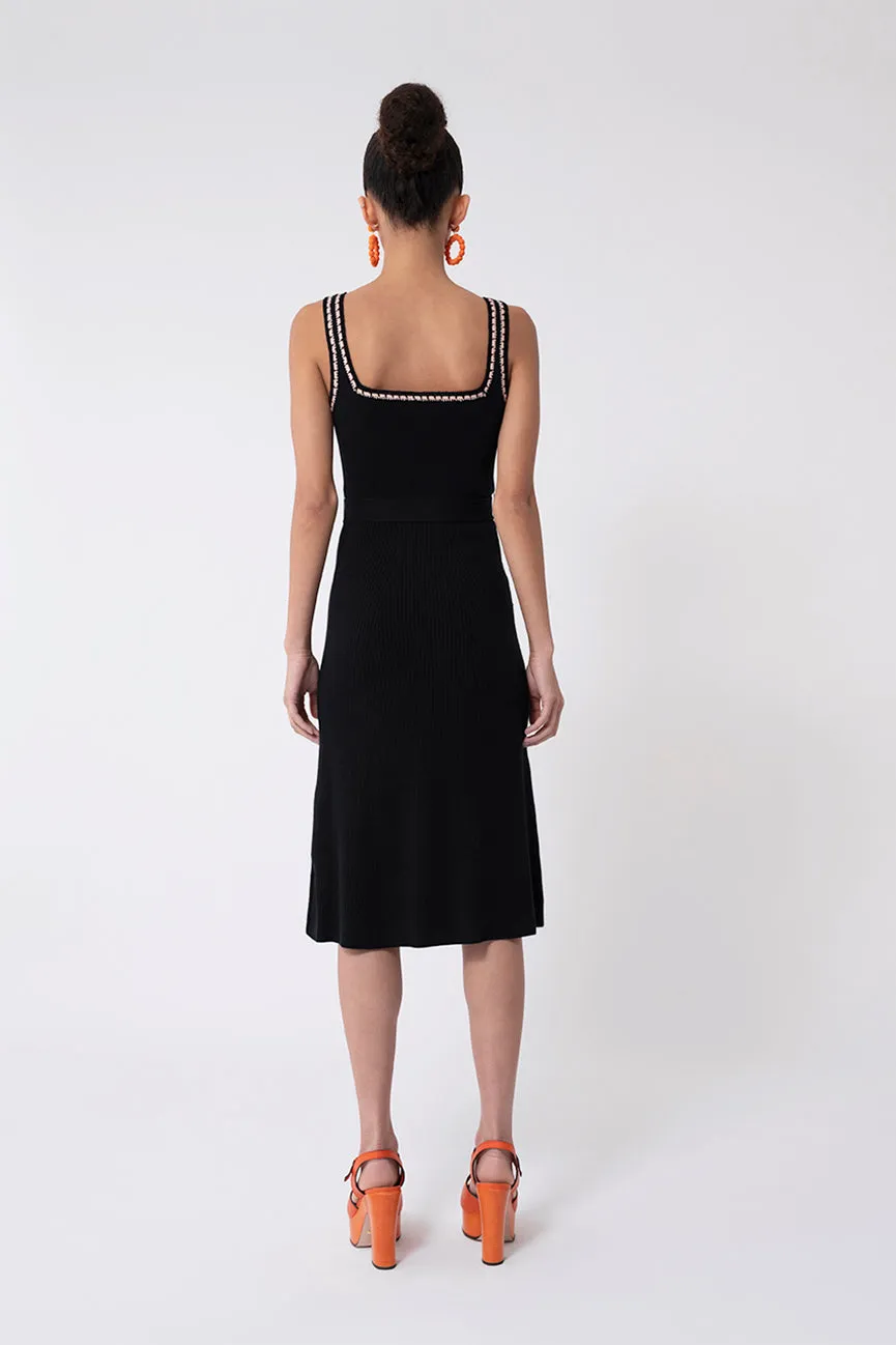 Black Gloss Midi Tank Dress