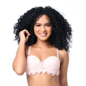 Brasier coordinable strapless con encaje rosa  24428 Lady Carnival