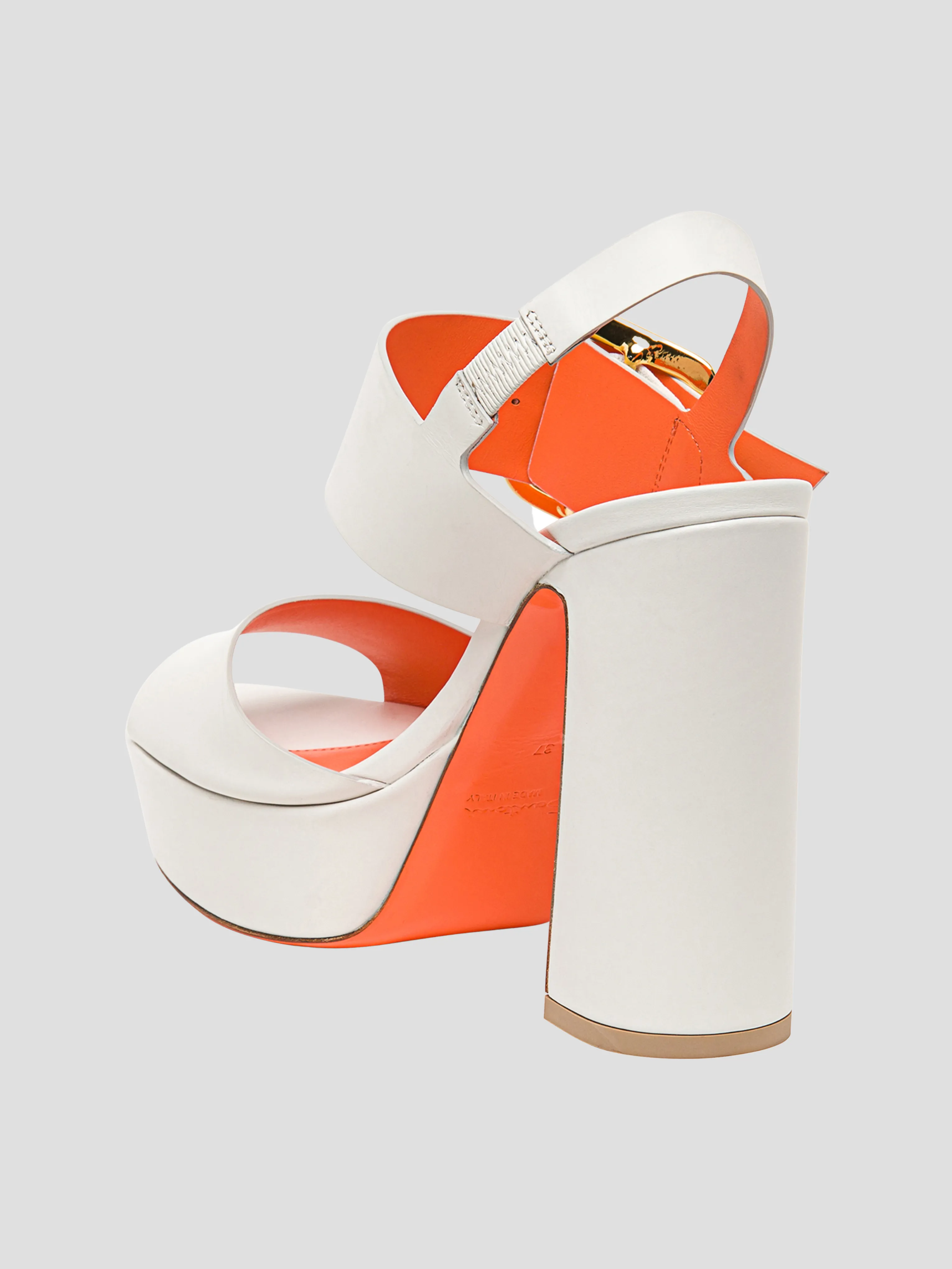 Bruxel White Leather Sandal