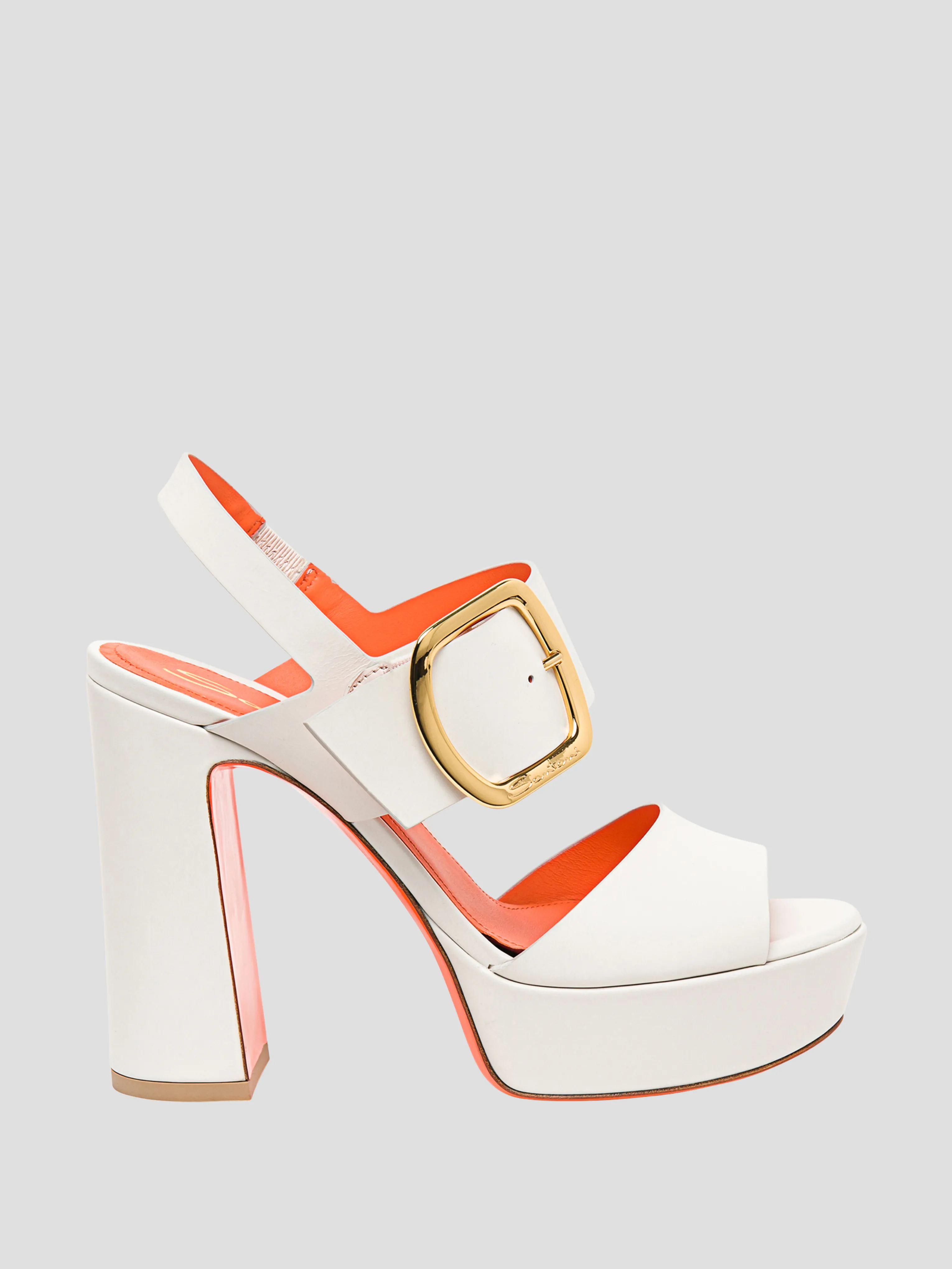 Bruxel White Leather Sandal