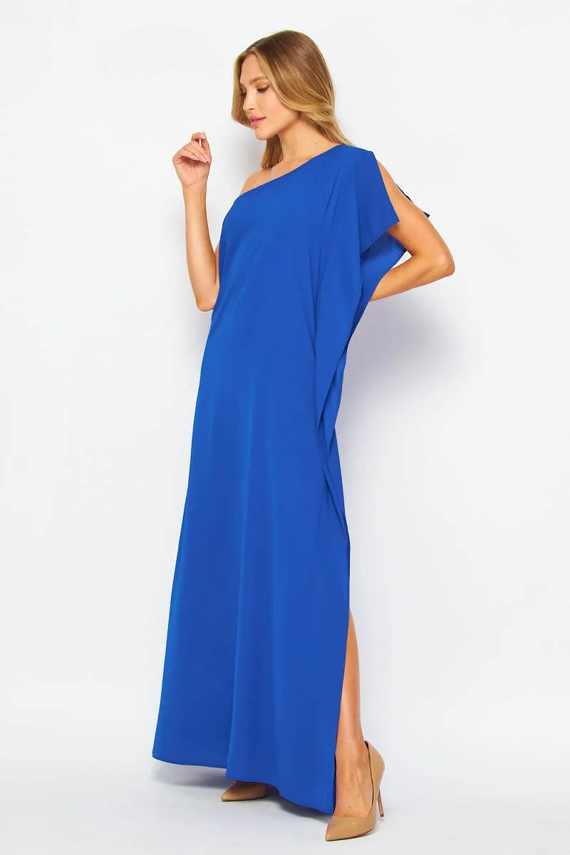 Capri Blue One Shoulder Dress