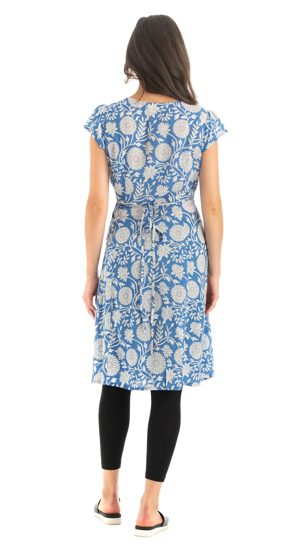 Charlie Dress  - blue white - rayon