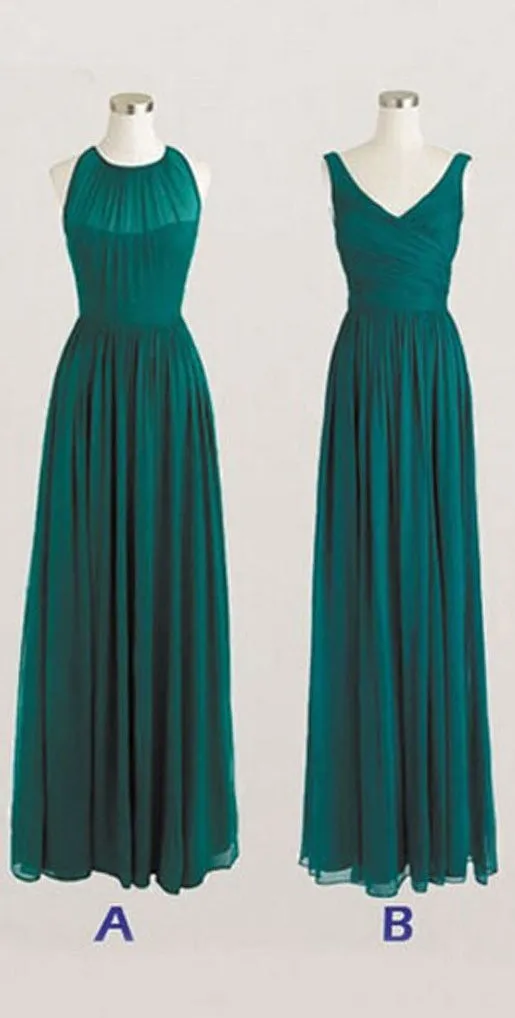 Cheap Green Chiffon Bridesmaid Dresses, Bridesmaid Dress, Wedding Party Dress, Dresses For Wedding, NB0011