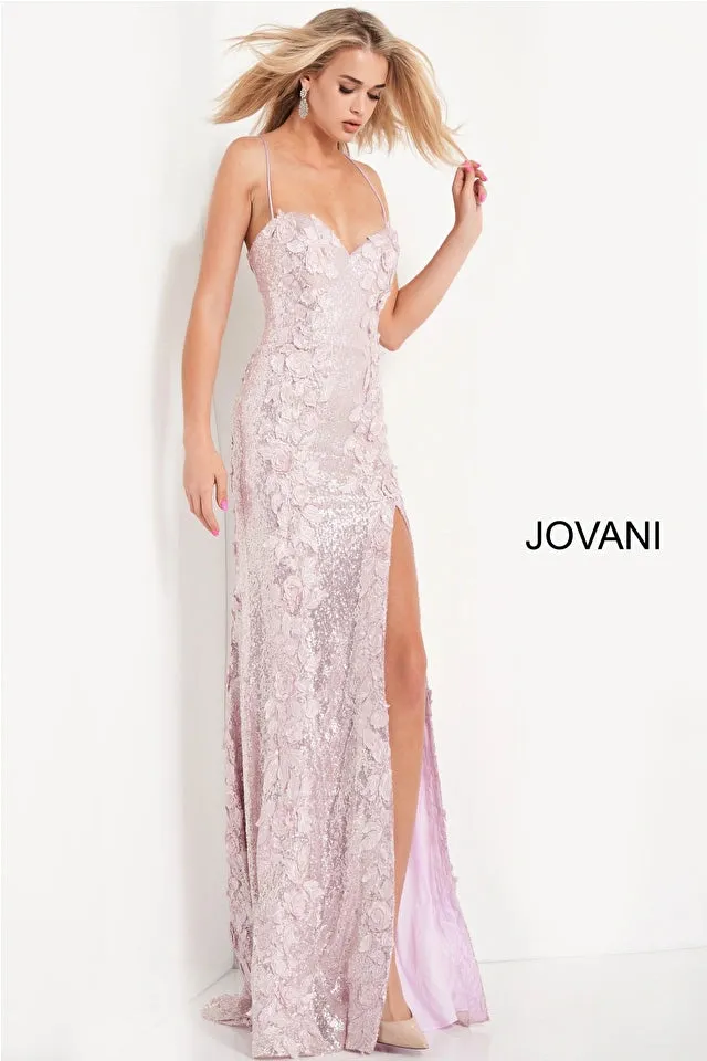 Demetria | Sweetheart Neck Floral Sequin Gown | Jovani 06109