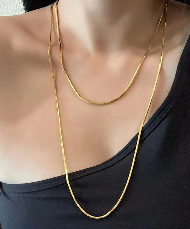 DIY Gold Stainless Steel Bilayer Sweater Necklace MM077