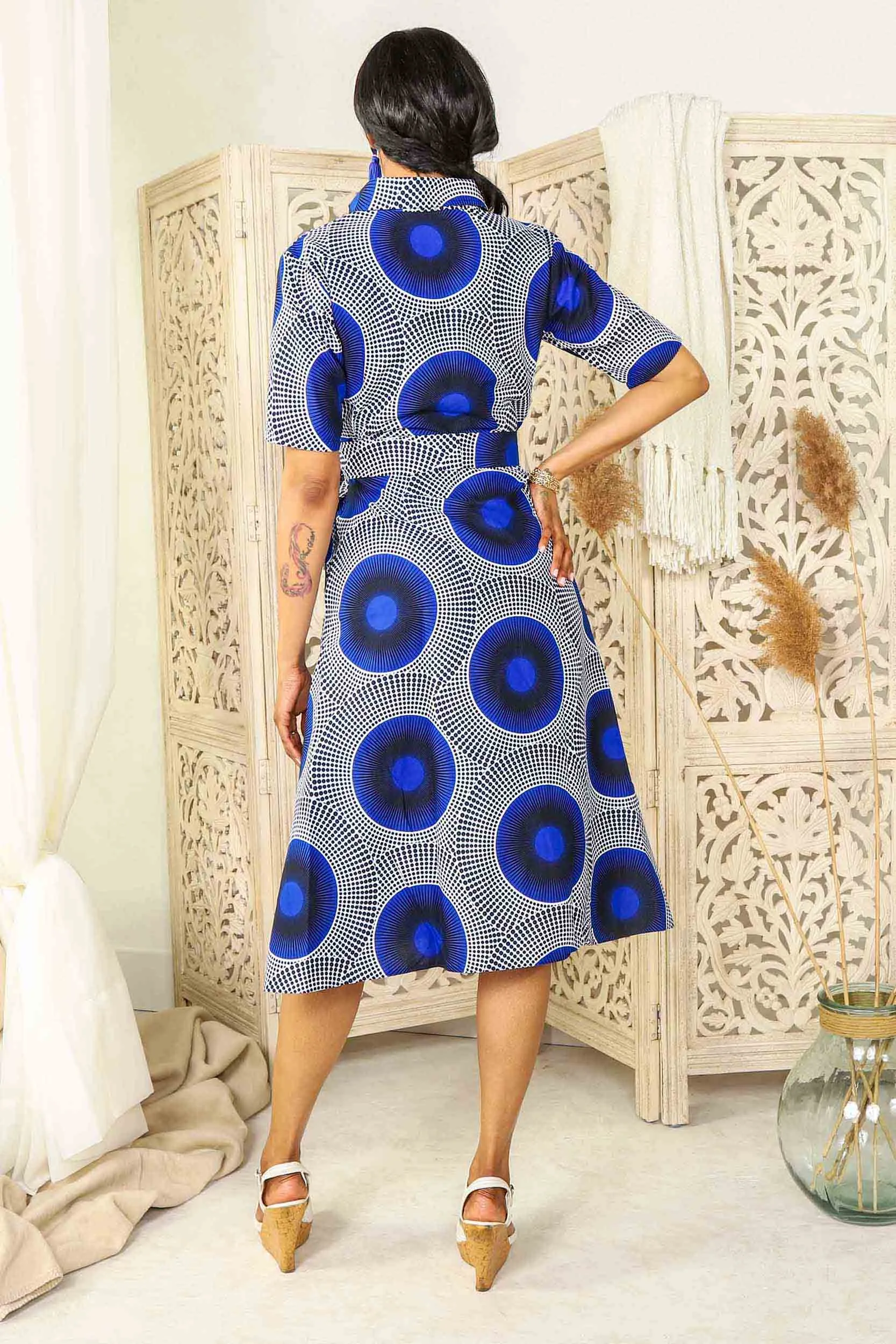 ELZA African Print Shirt Dress