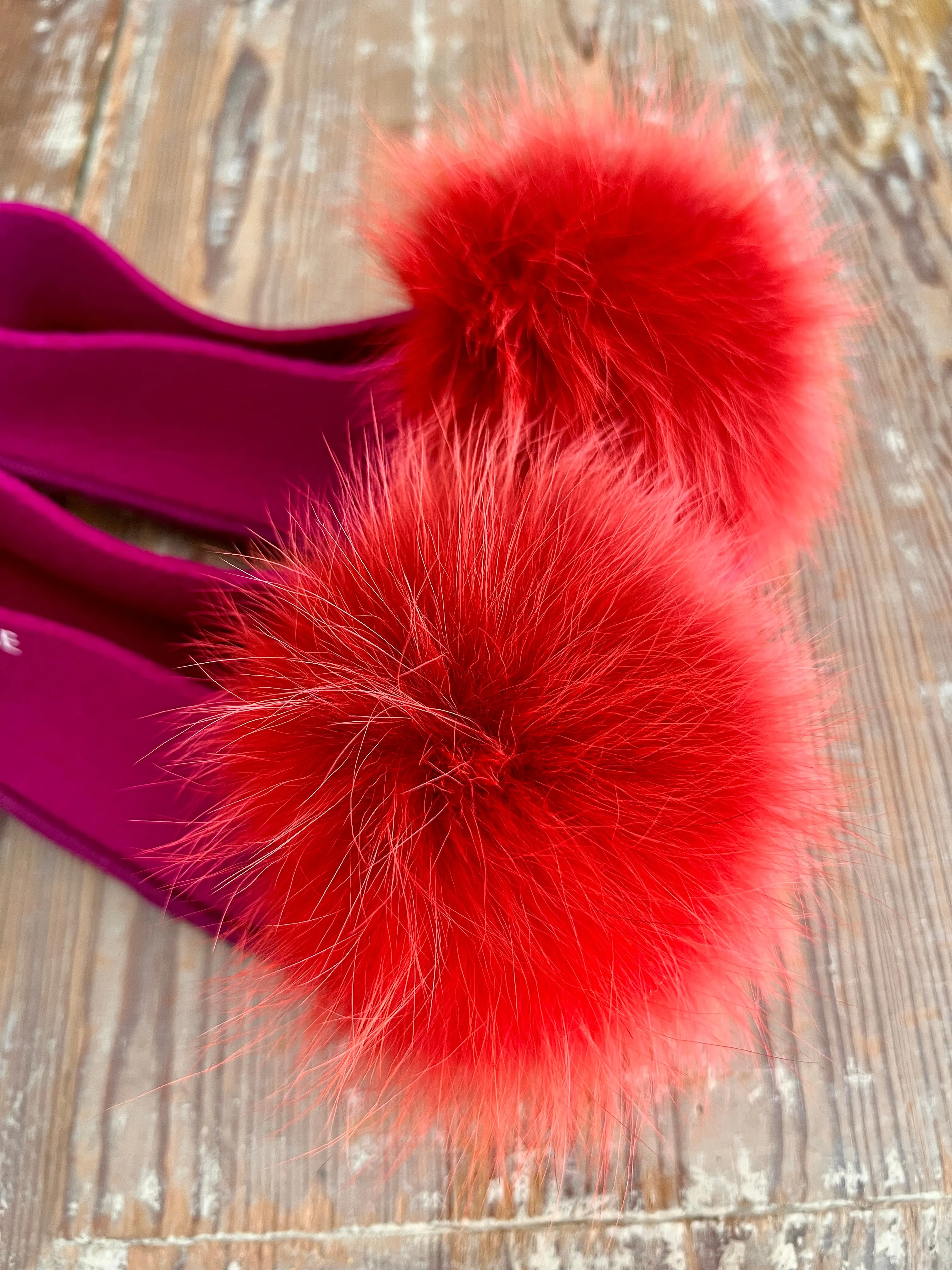 FUCHSIA RED slippers