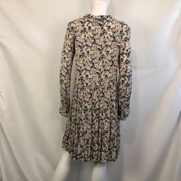 GANNI Floral Print Peasant Dress