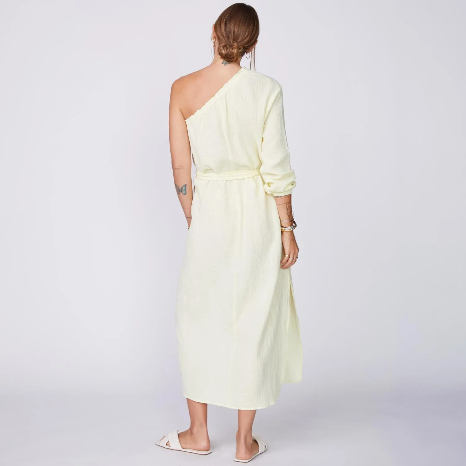 Gauze One Shoulder Dress