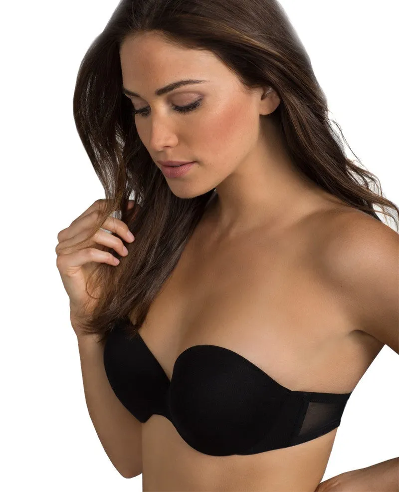 Gossamer Mesh Strapless Bump-It-Up Bra | Black