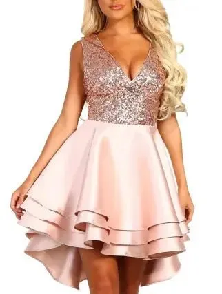 Heart Breaker Sequin Multi Layer Skater Dress