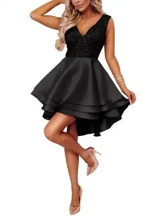 Heart Breaker Sequin Multi Layer Skater Dress