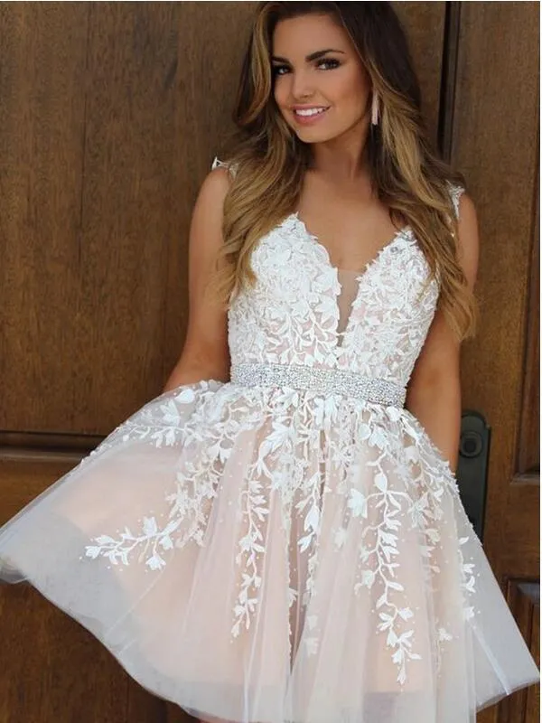 Homecoming Dress with Lace, Short Prom Dress ,Winter Formal Dress, Pageant Dance Dresses, Back To School Party Gown, PC0671