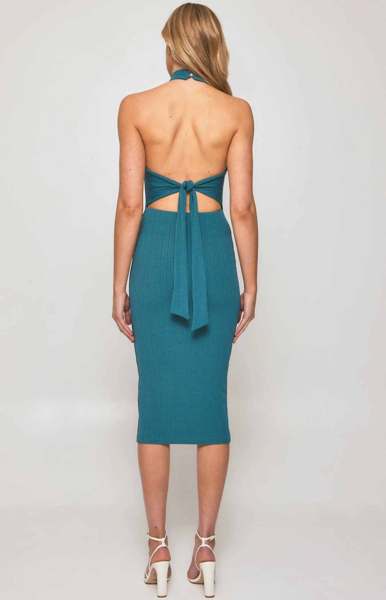 Jersey Halter Neck Dress - Teal