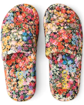 KIP & CO LADIES | Forever Floral Black Quilted Velvet Slippers