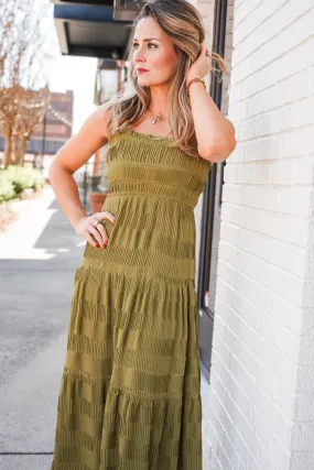 Kiwi Crush Pleated Midi Dress