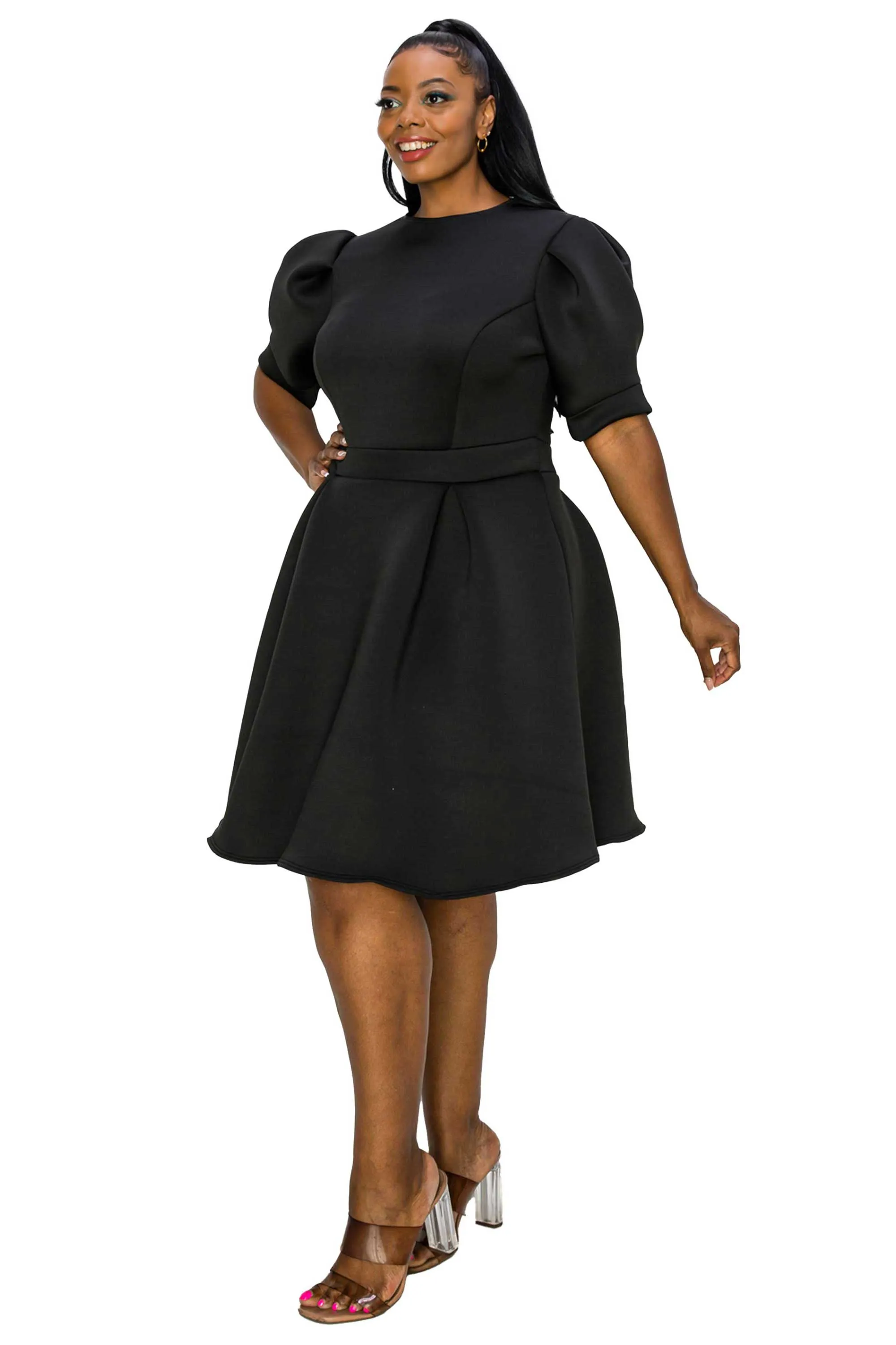 Lindsey Neoprene Flare Dress