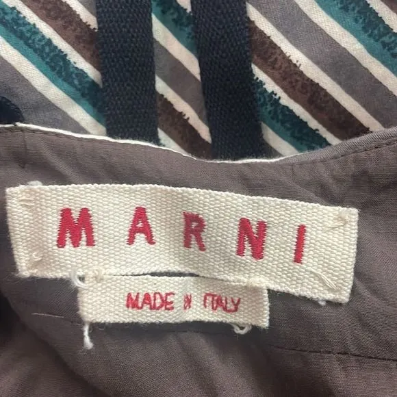 MarniMultiStriped with Bow Back Dress