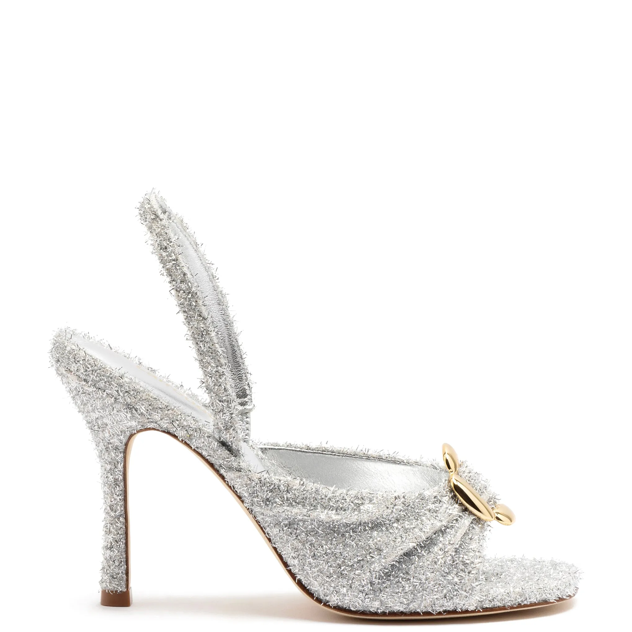 Mayfair Sandal In Silver Lurex