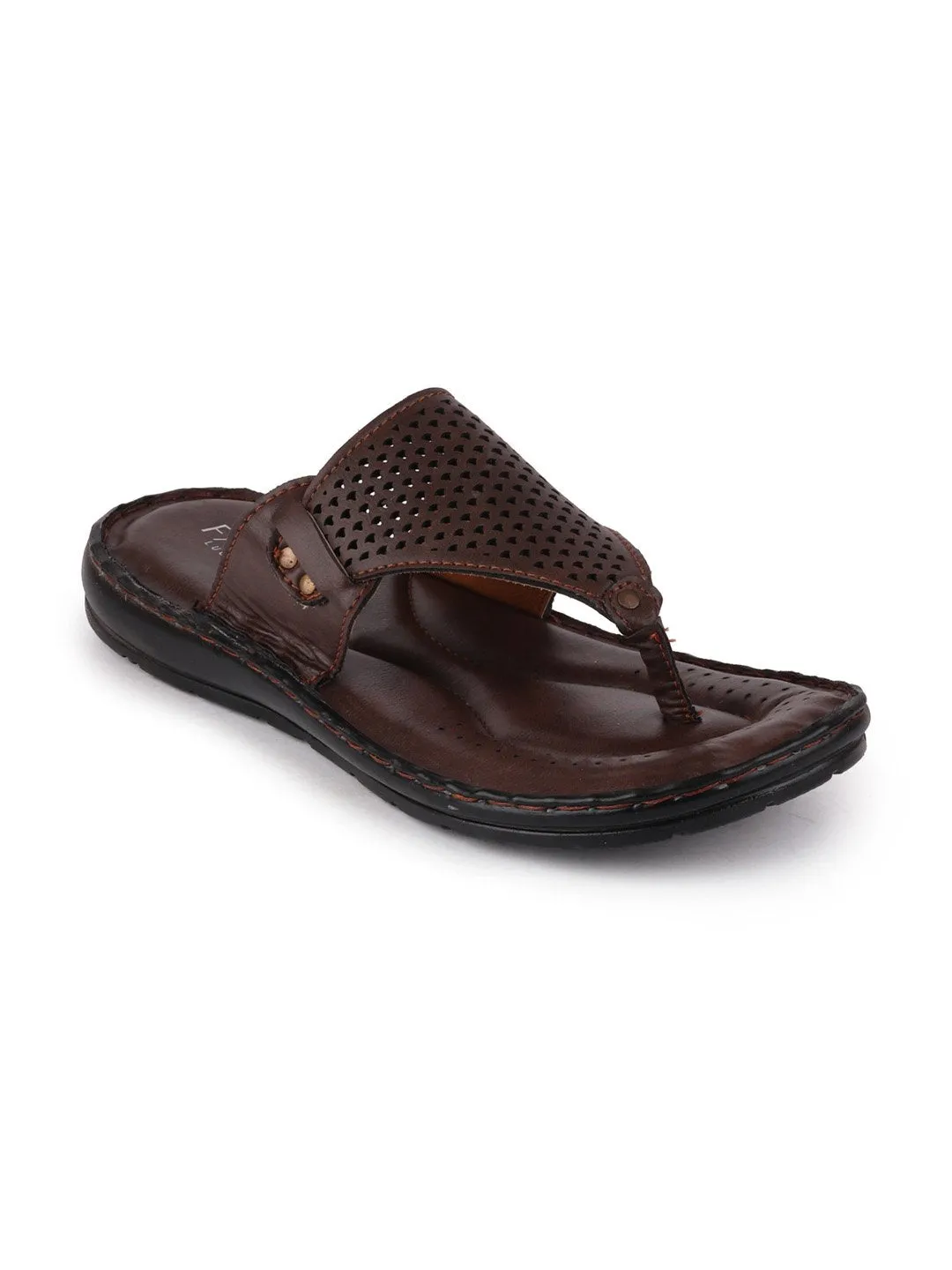 Men Brown Formal Slip-On Slippers