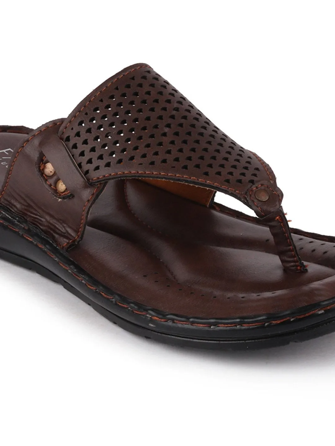 Men Brown Formal Slip-On Slippers