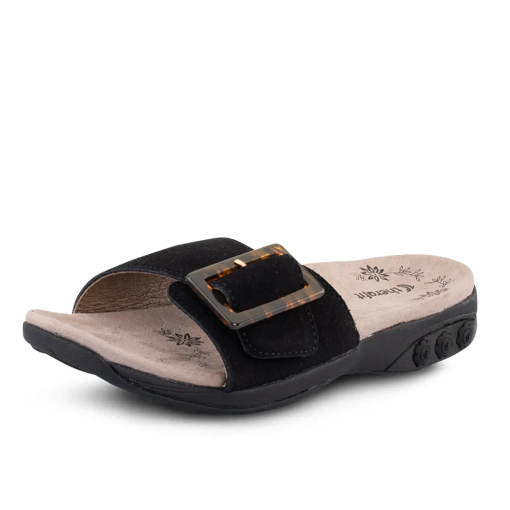 Mila Women’s Suede Adjustable Buckle Slide Sandal