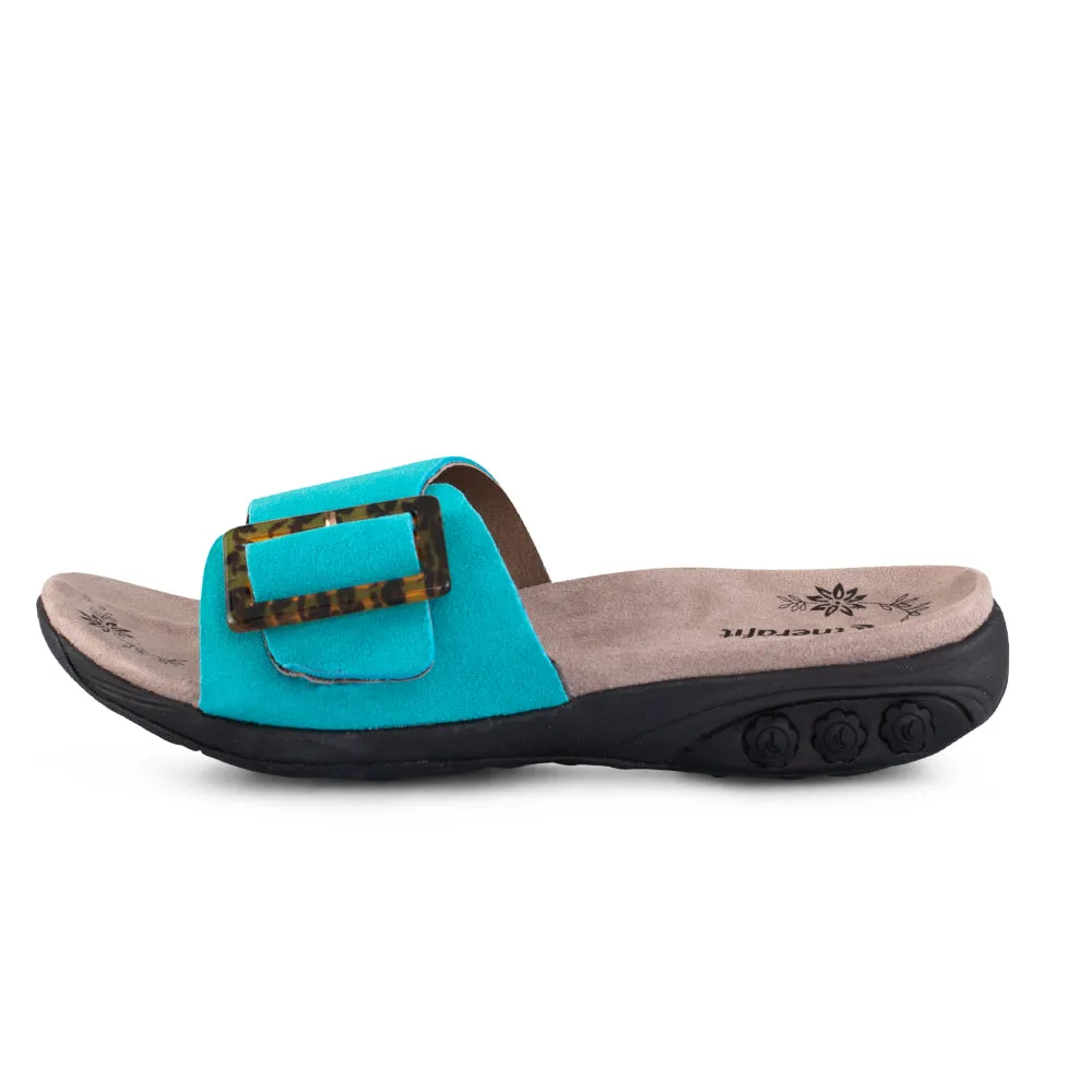 Mila Women’s Suede Adjustable Buckle Slide Sandal