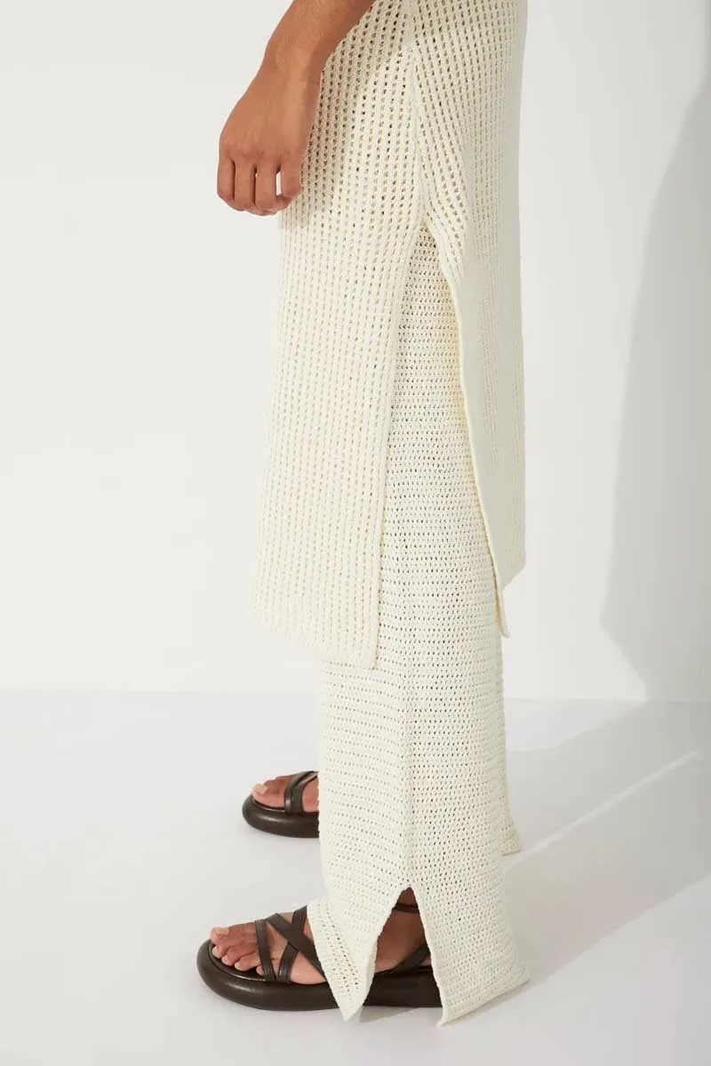 MILK COTTON CROCHET DRESS-MILK