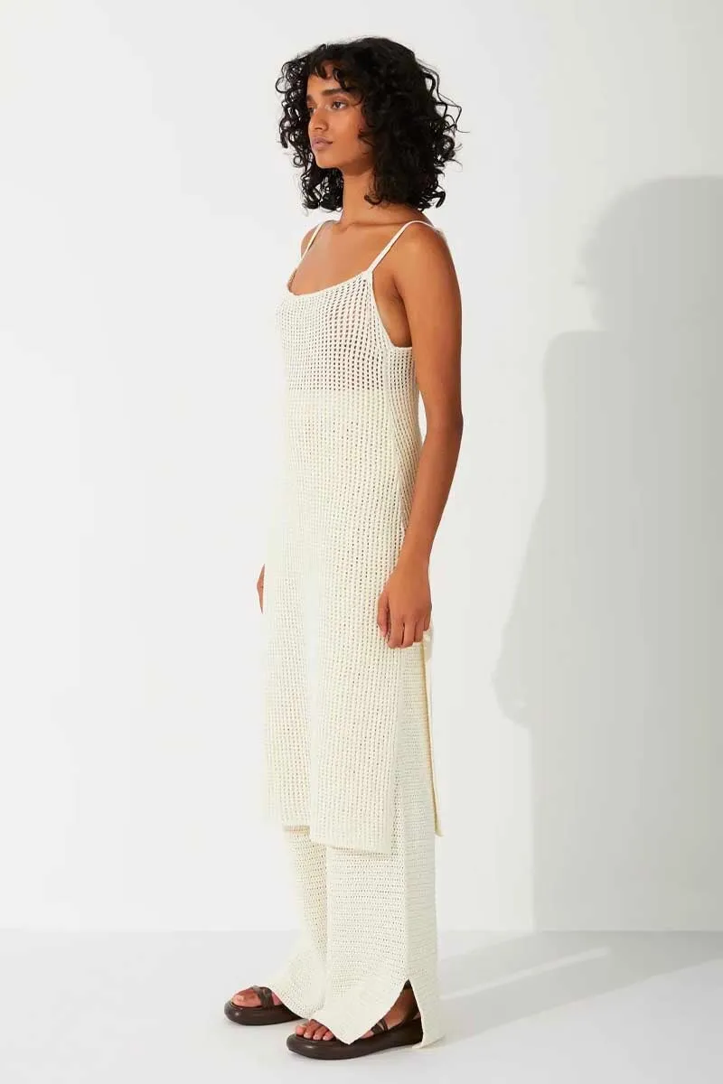 MILK COTTON CROCHET DRESS-MILK