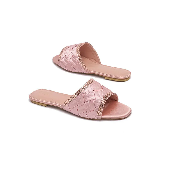 Mirror Embellished Woven Sandal MY 263