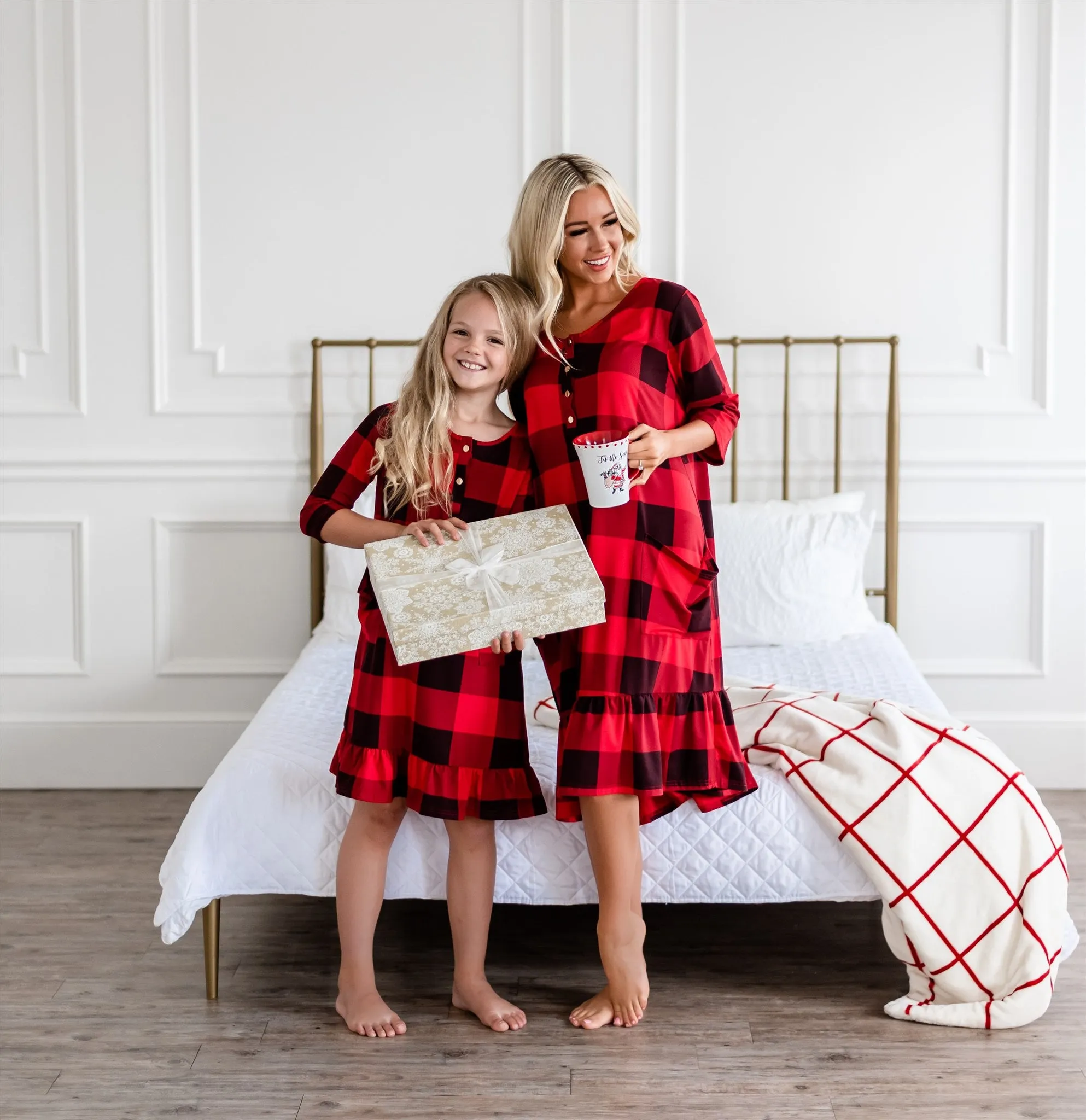 Mommy and Me Holiday House Dress: Women's Buffalo Plaid