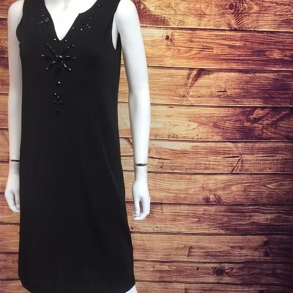 NWTGerardDarel Black Beaded Neck Dress