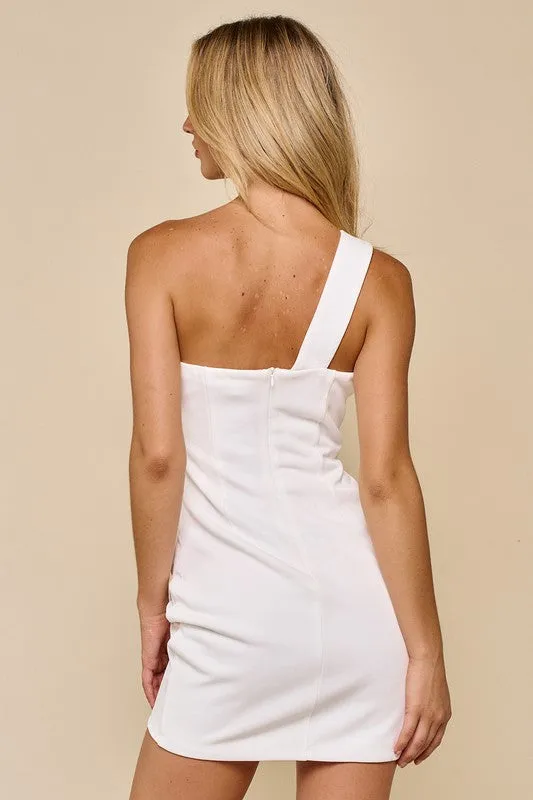 One Shoulder Mini Bodycon Dress