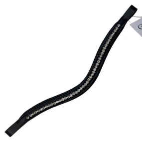 Padded Crystal Wave Browband in Black - 16.5 (Full)