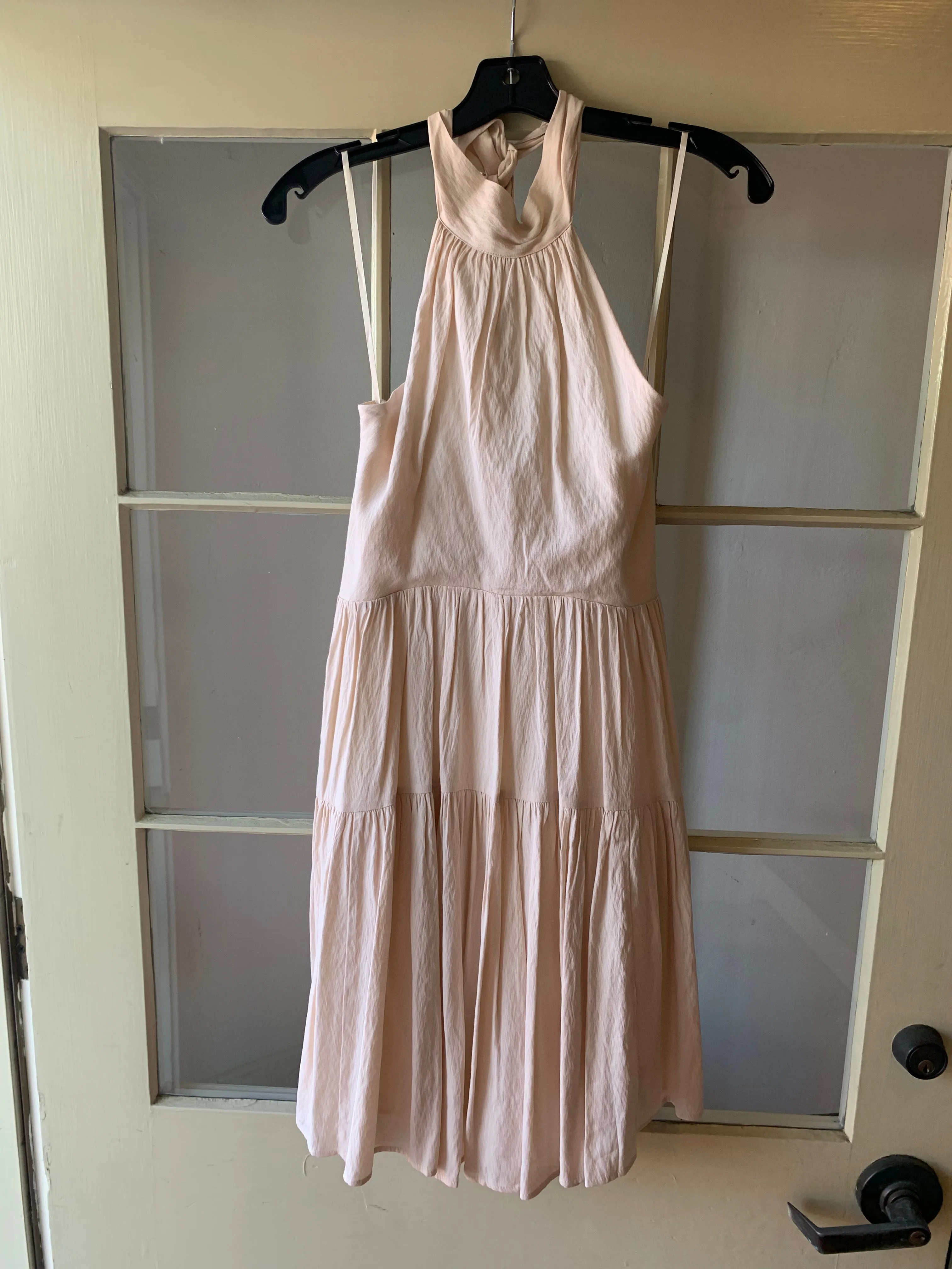 Pinch Halter Dress - Nude