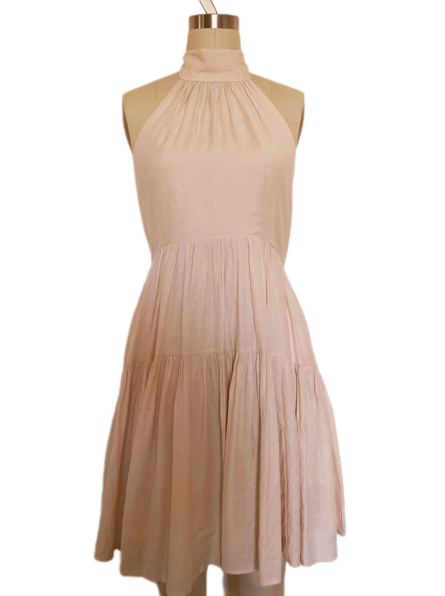 Pinch Halter Dress - Nude