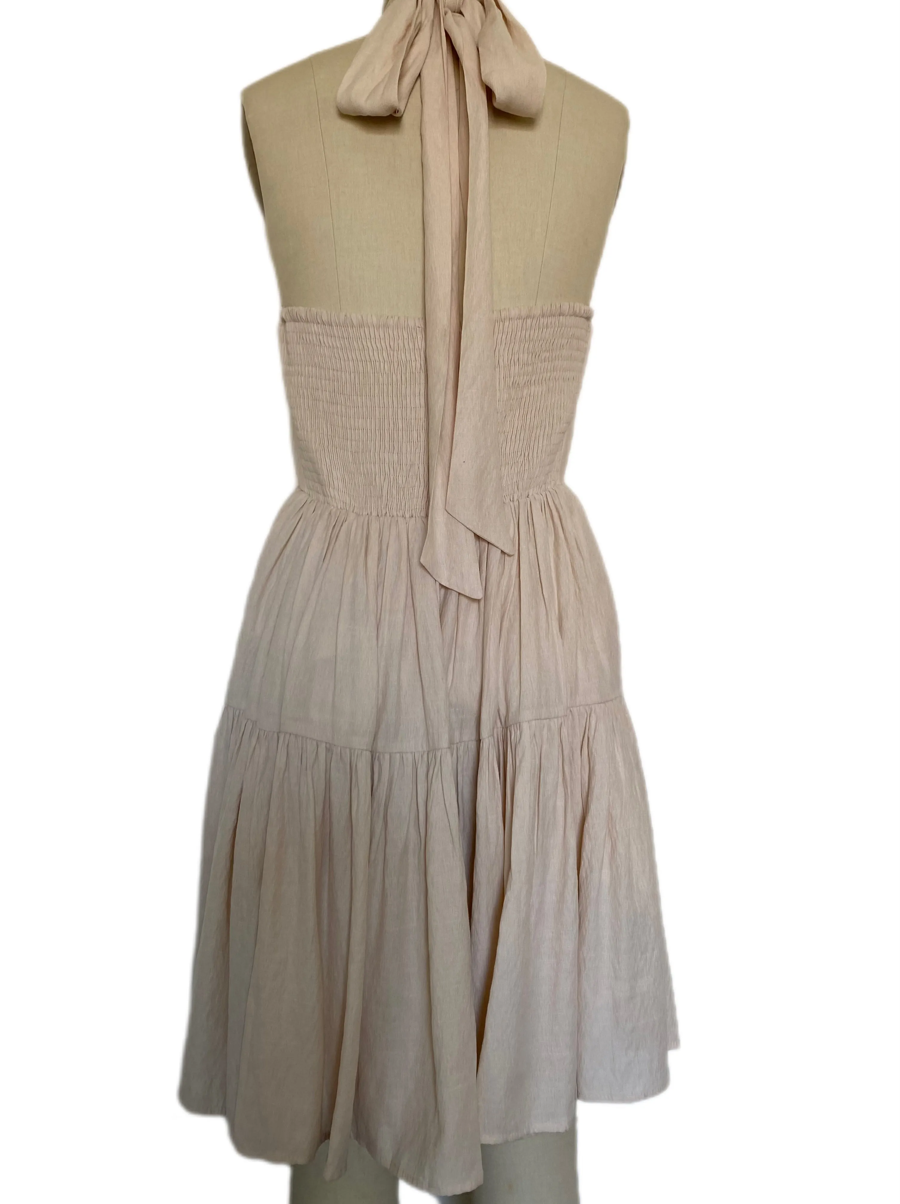 Pinch Halter Dress - Nude