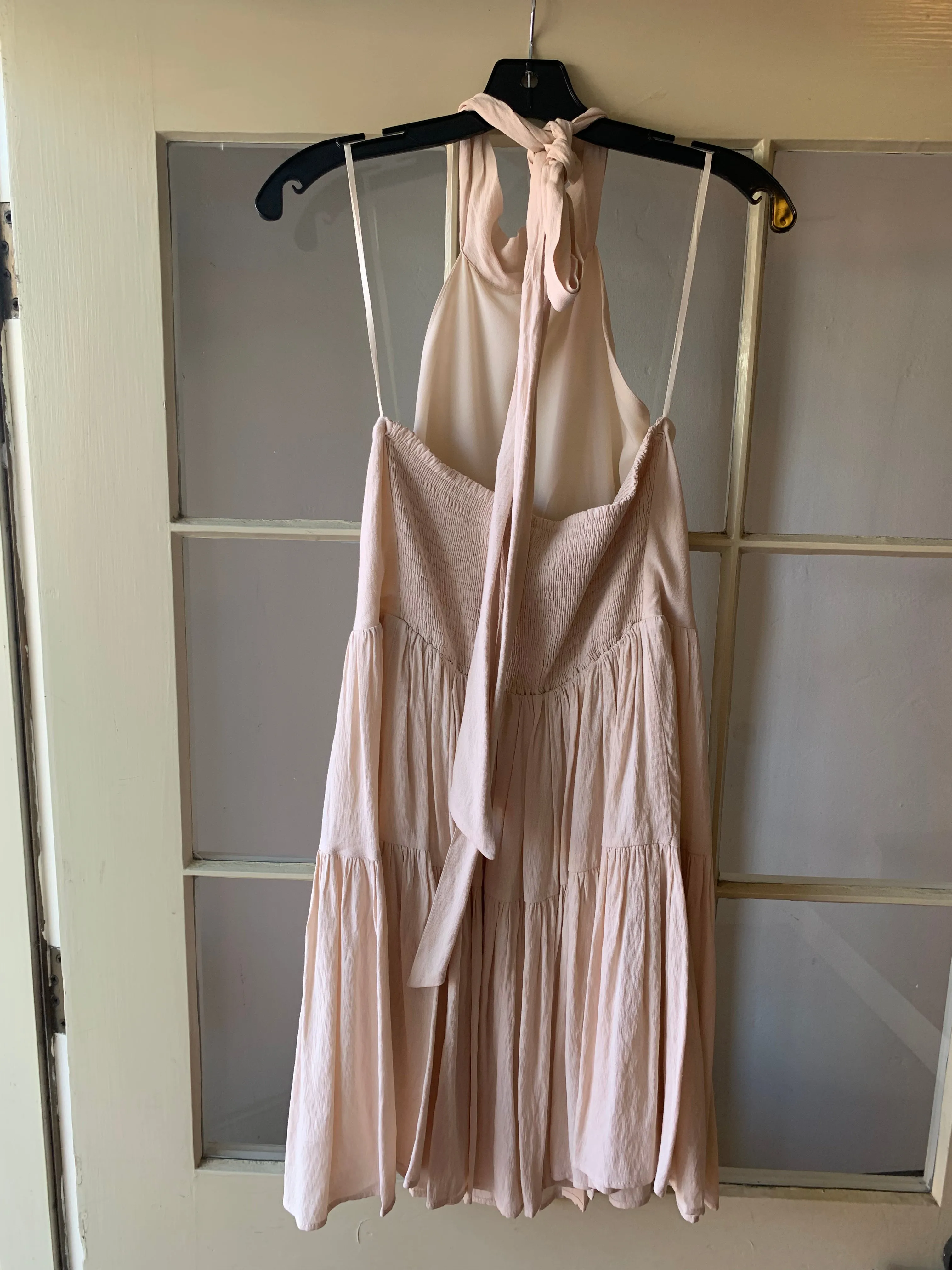 Pinch Halter Dress - Nude