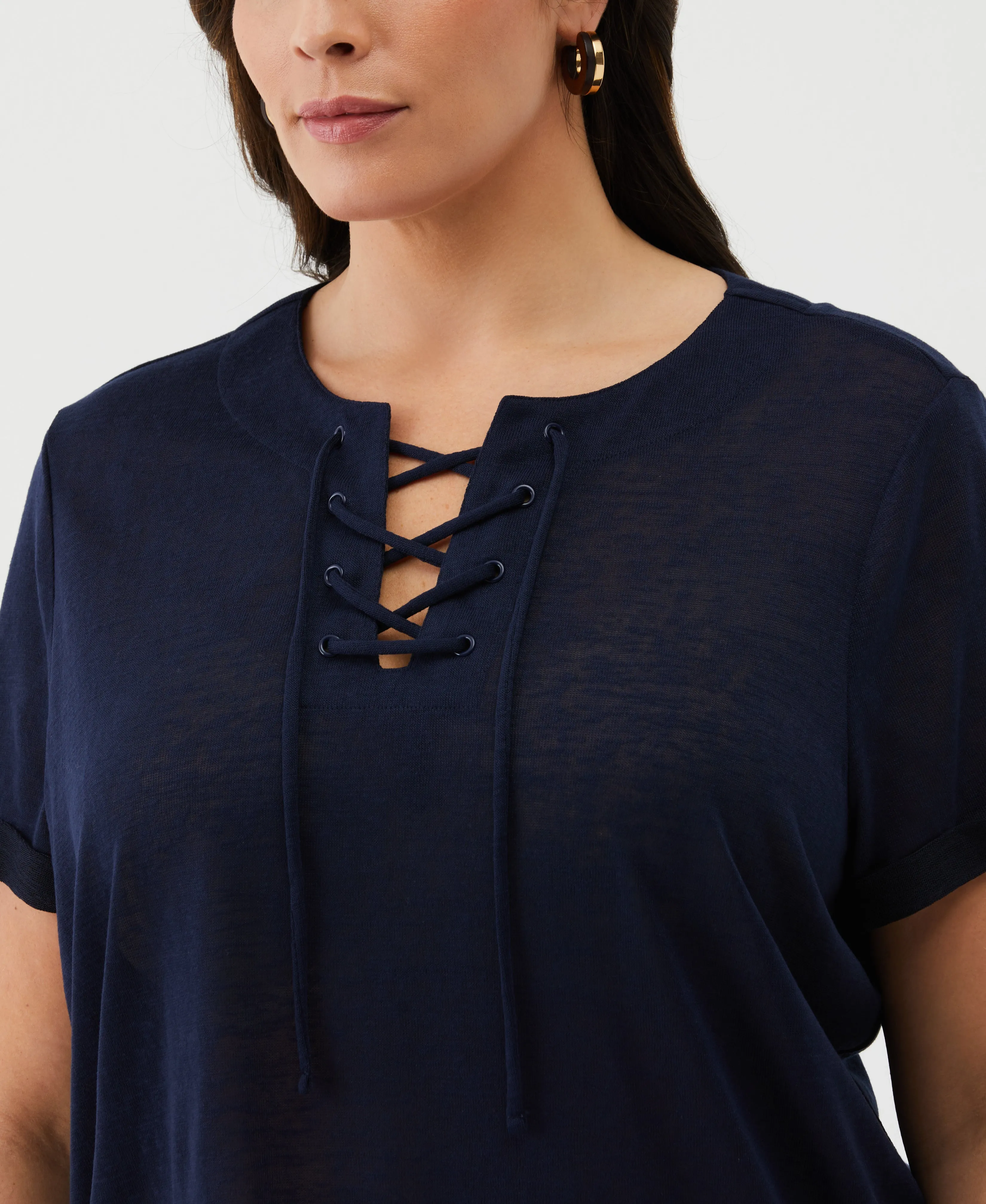 Plus Size Eco Lace-Up Tee