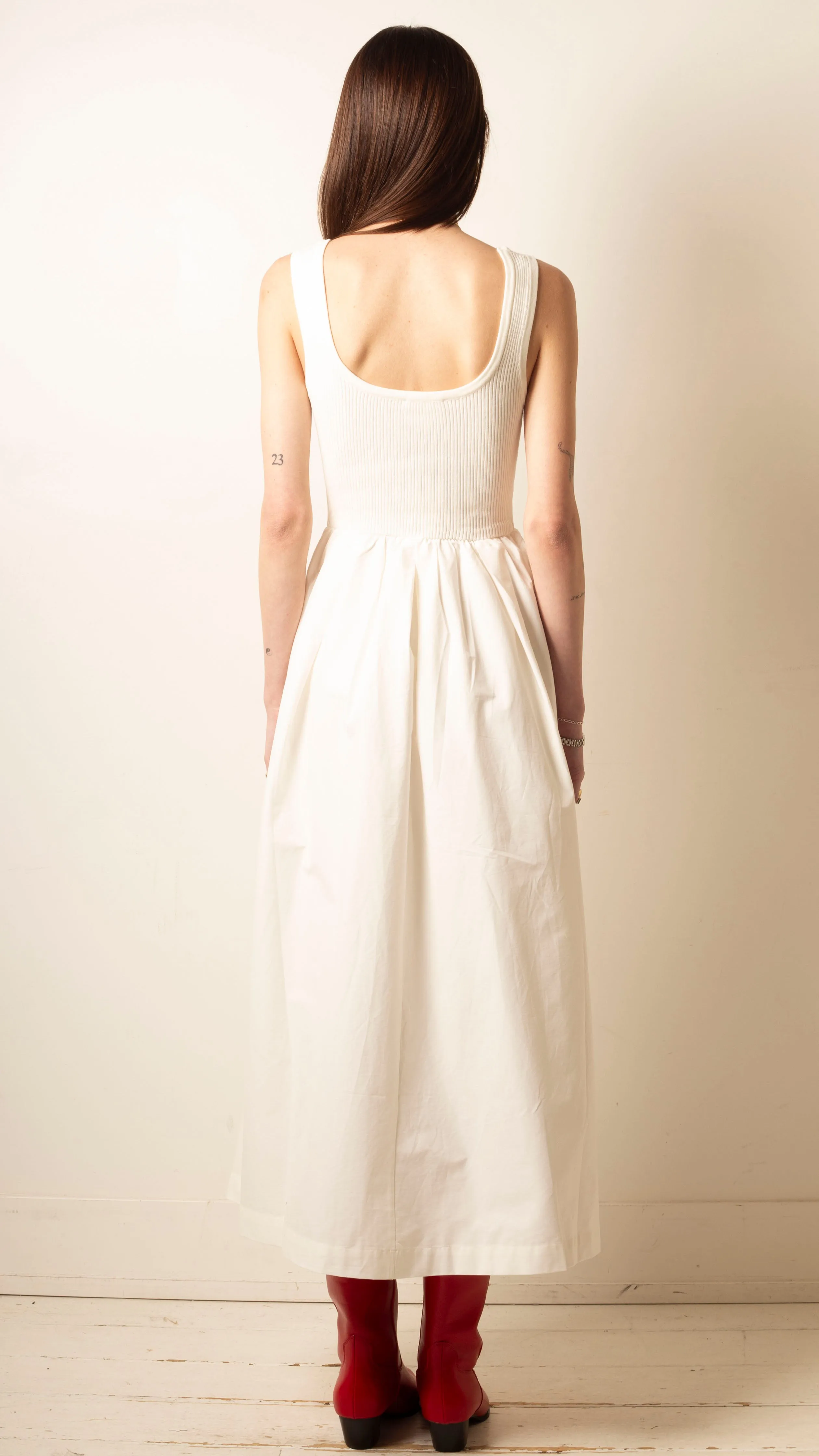 Rika Combo Dress - Ivory