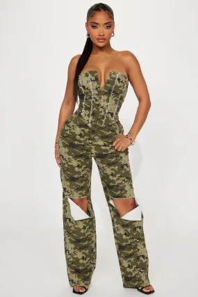 Run For Cover Jumpsuit  - Green/combo