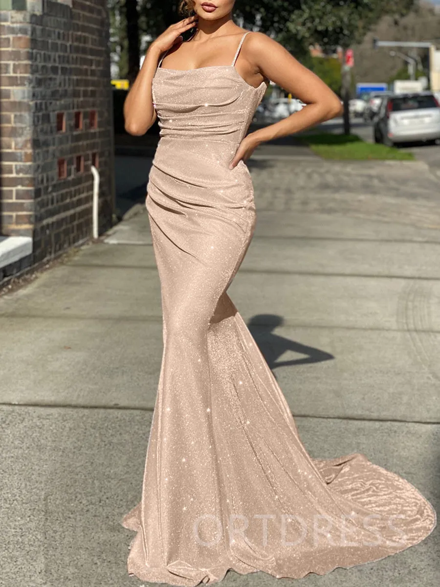 Sequins Strapless Mermaid Sweep Train Gown / Prom Dress BF009 Ortdress