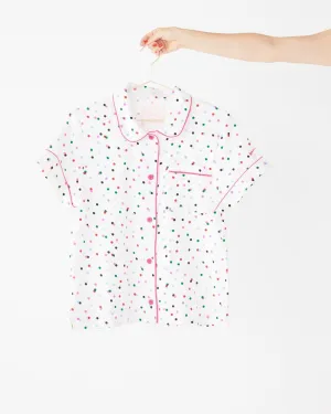 Short Sleeve Leisure Shirt - Party Dots