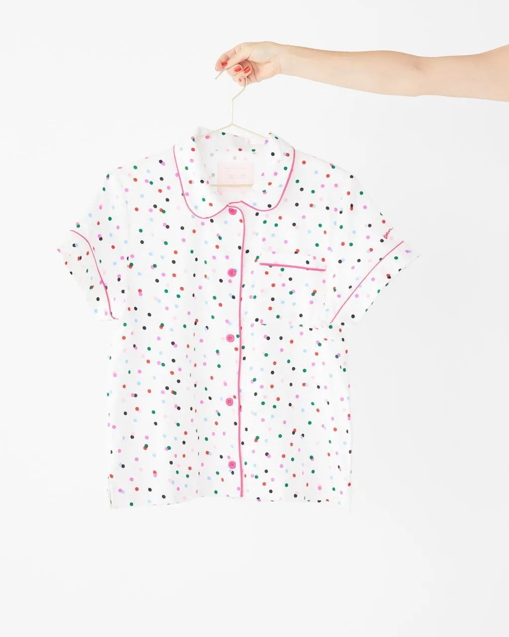 Short Sleeve Leisure Shirt - Party Dots